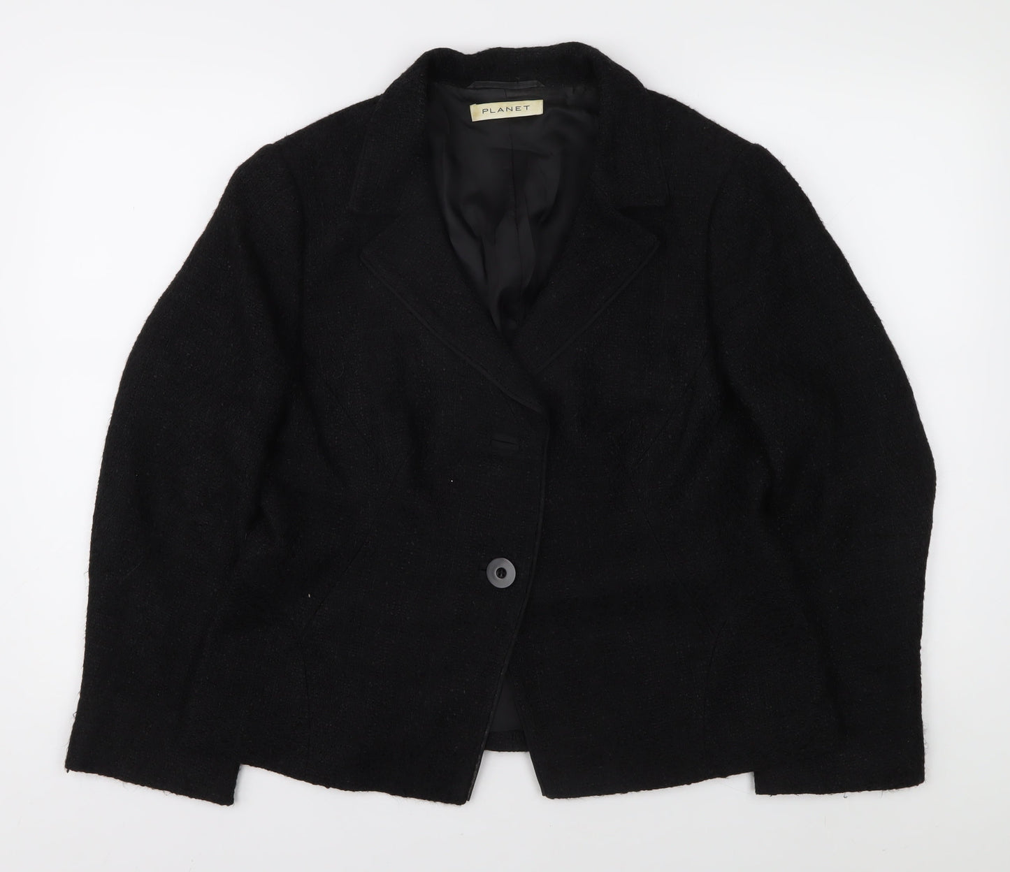 Planet Women's Black Blazer UK 16 Classic Formal