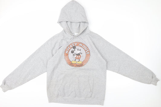 Disney Unisex Grey Pullover Hoodie Mickey Mouse M