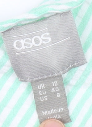 ASOS Green Striped Camisole Blouse UK 12