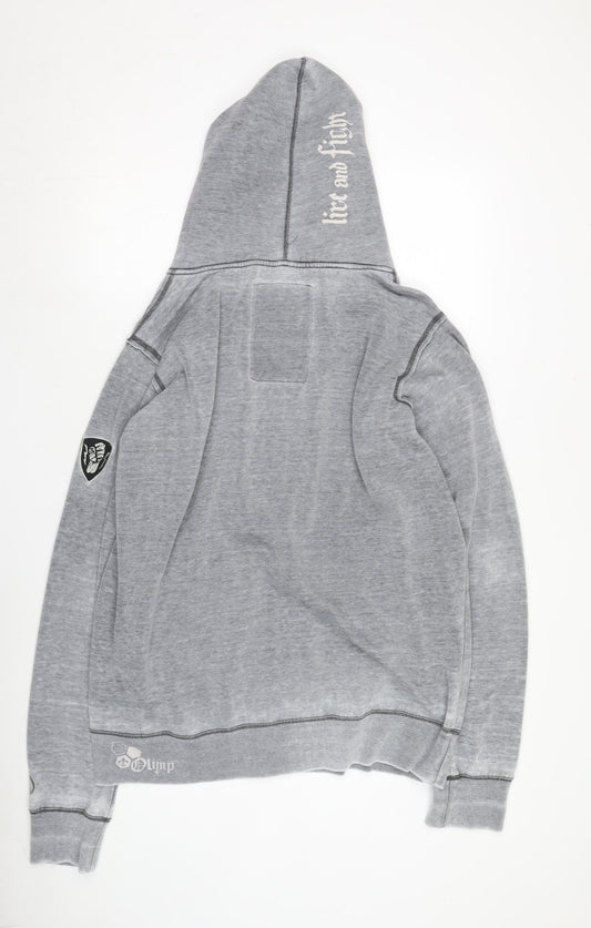 Olimp Men's XL Grey Hooded Cotton Casual Jacket