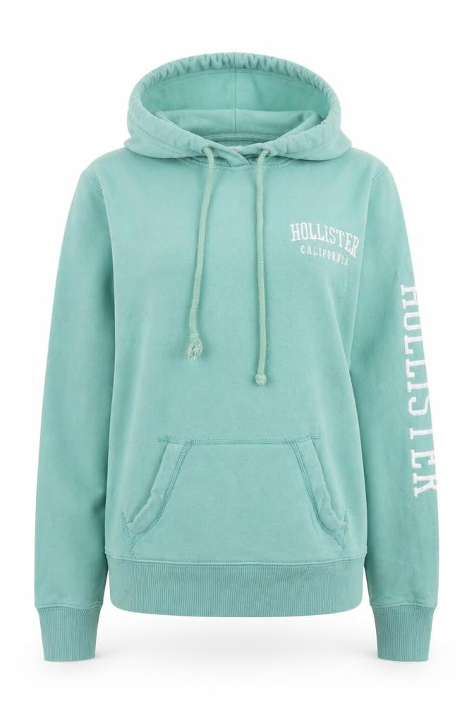 Womens UK XS Regular Hollister Green Pullover Hoodie