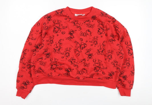 Disney Red Mickey Mouse Graphic Sweatshirt 4XL Unisex