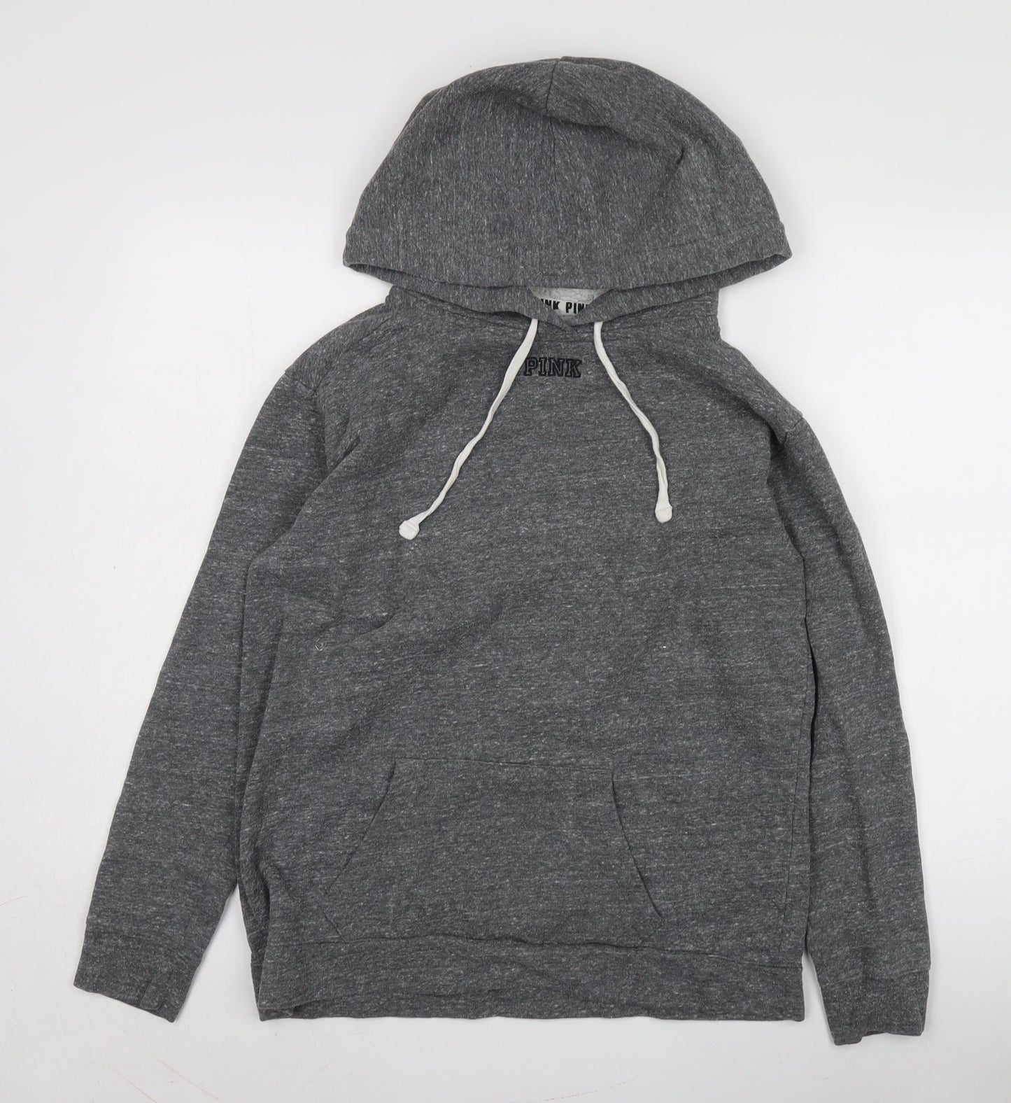 Pink Women's Grey Hoodie, Size S, Pullover Style