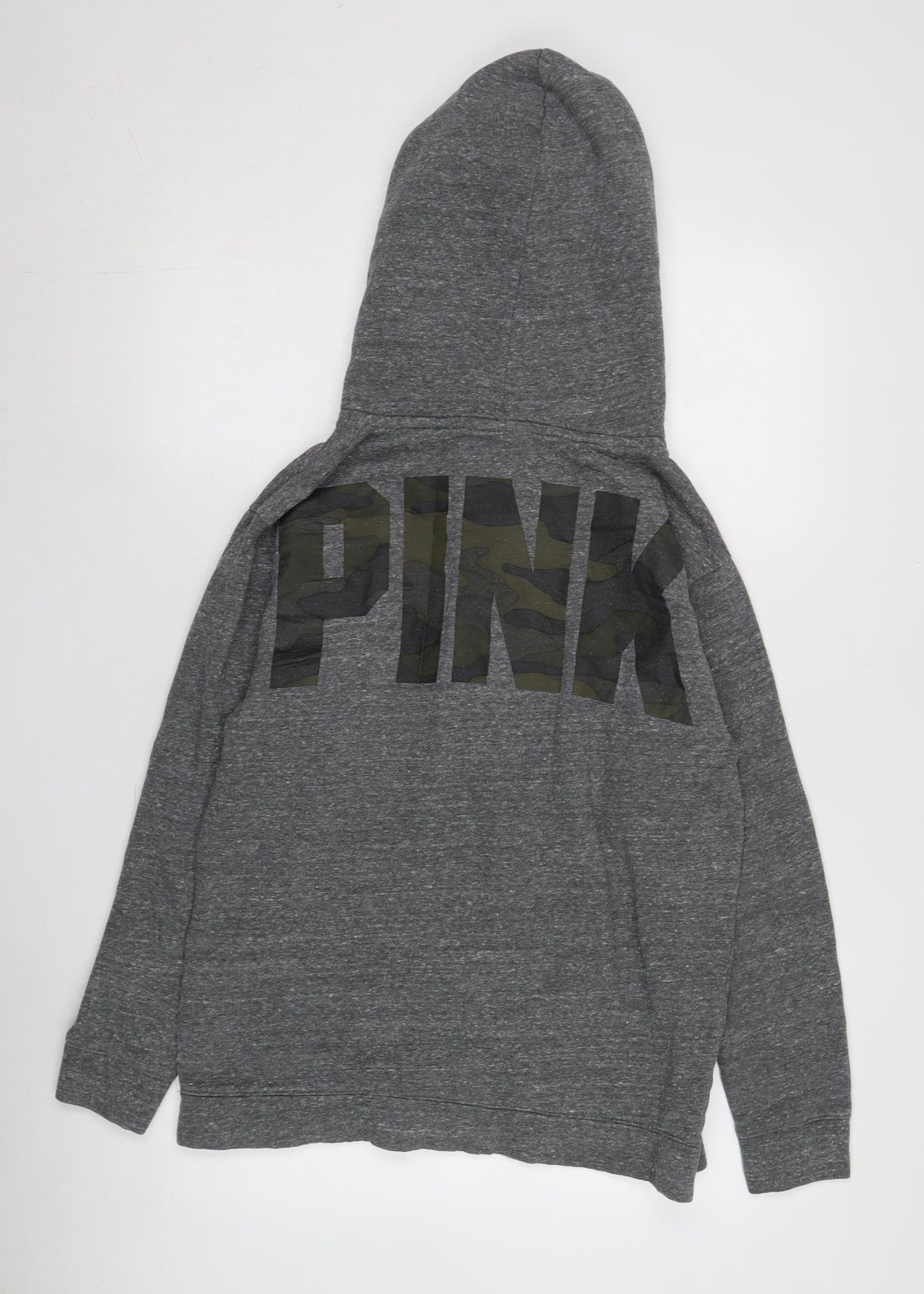 Pink Women's Grey Hoodie, Size S, Pullover Style