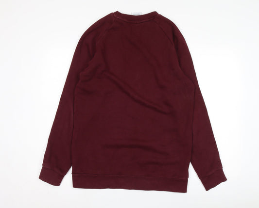 Adidas Men's Red Pullover Sweatshirt, Size S, Logo Design