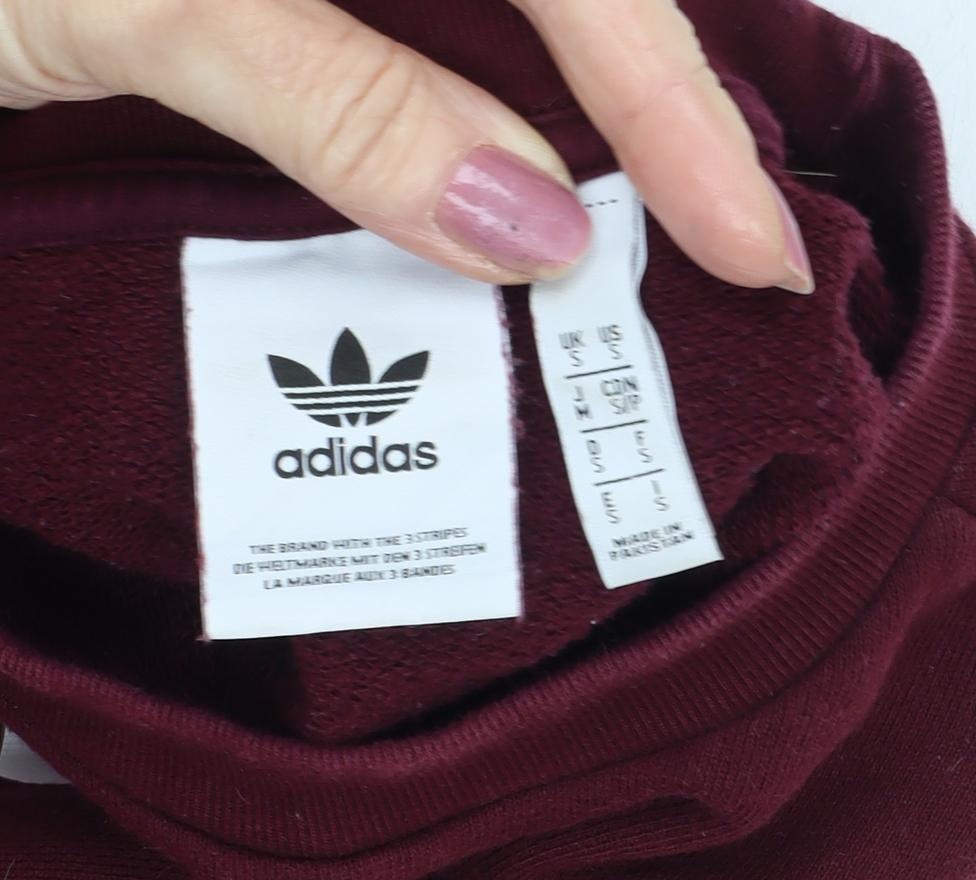 Adidas Men's Red Pullover Sweatshirt, Size S, Logo Design