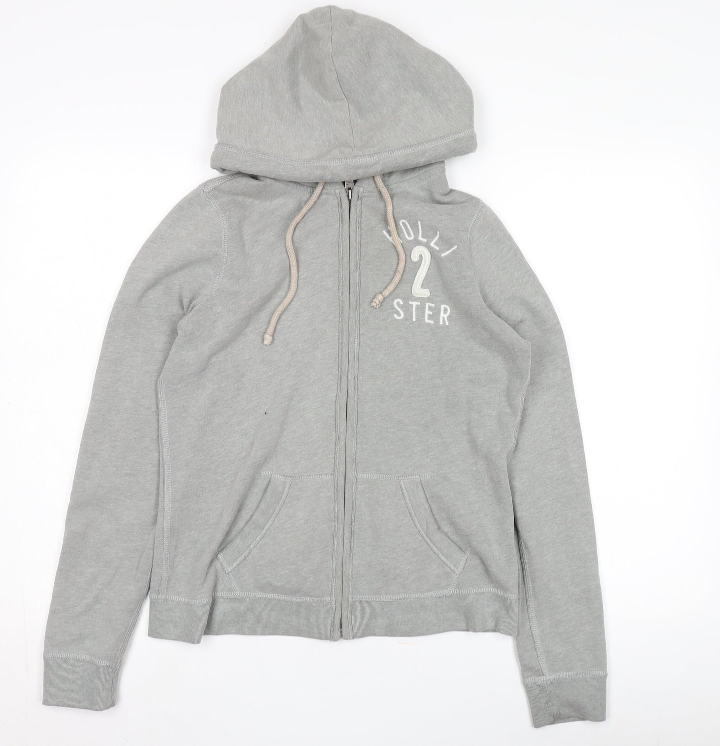 Hollister Men's Grey Hooded Jacket M Casual