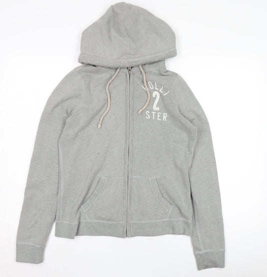 Hollister Men's Grey Hooded Jacket M Casual