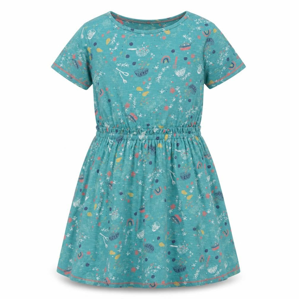 White Stuff Girls Green Novelty A-Line Dress 9-10 Years