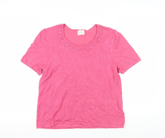Eastex Women’s Pink Embroidered T-Shirt Size 16