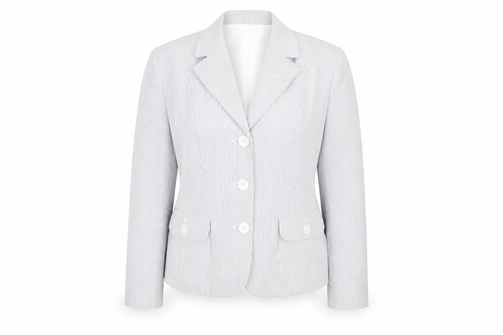 Kasper Women's Blue Pinstripe Suit Jacket Size 14