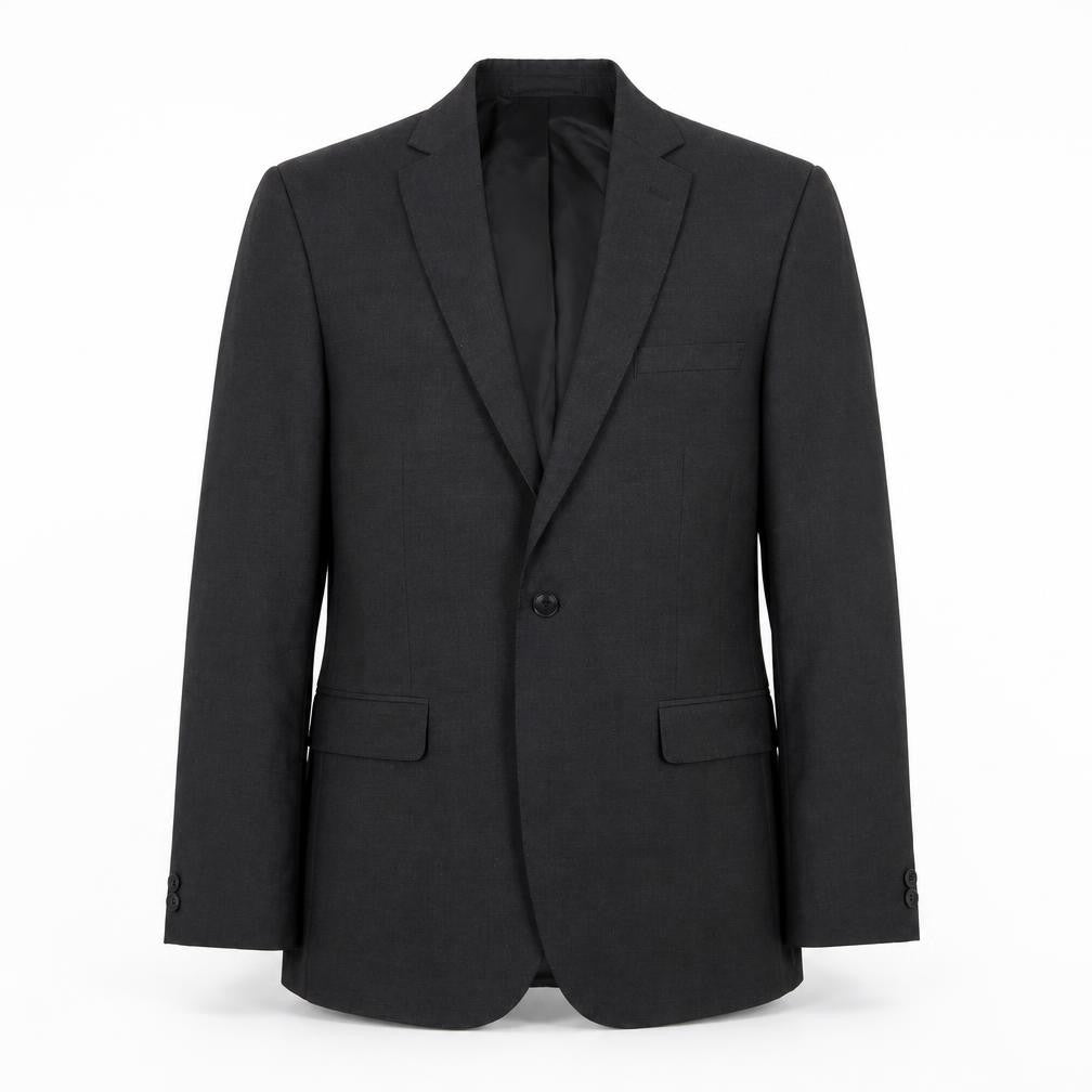 Mens 42 Chest Regular Moss London Black Two-Button Blazer