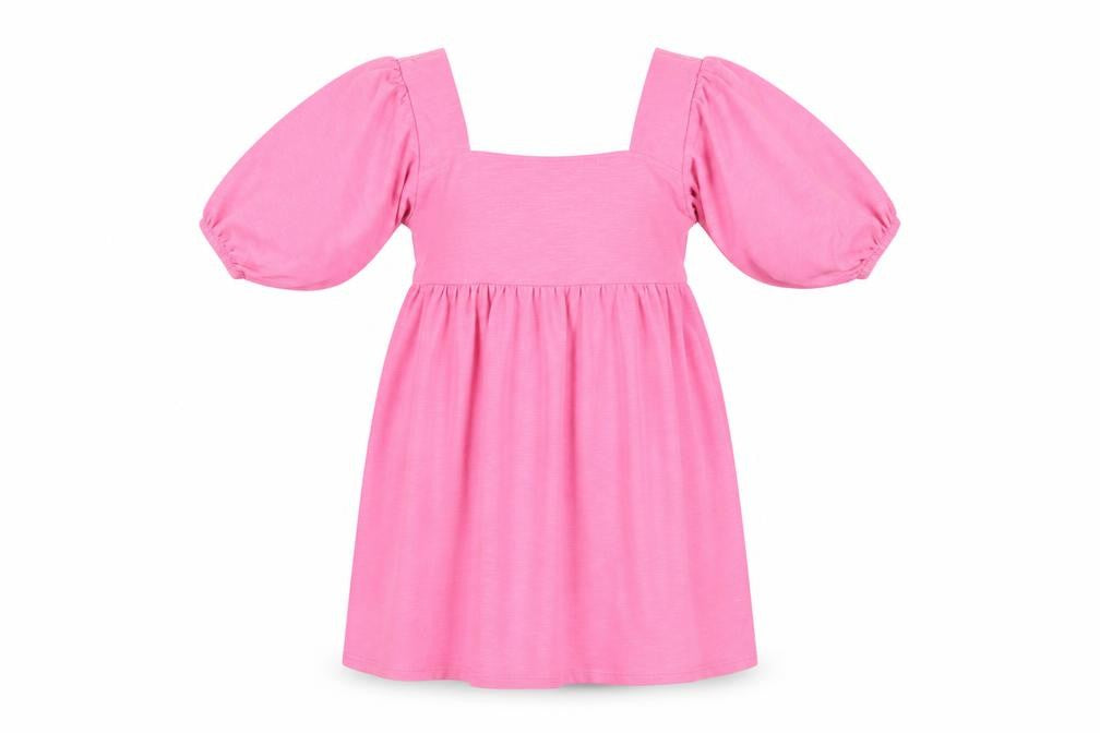 Front view of ASOS women’s pink a-line dress, size UK 8