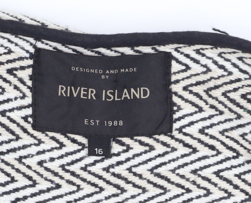 River Island Women's Black Sequin Herringbone Jacket