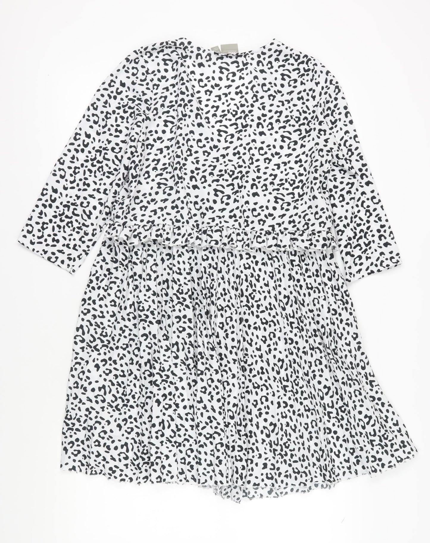 ASOS Women's White Animal Print Shift Dress 8