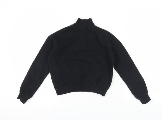 H&M Girls Black Full Zip Sweatshirt 9-10 Years
