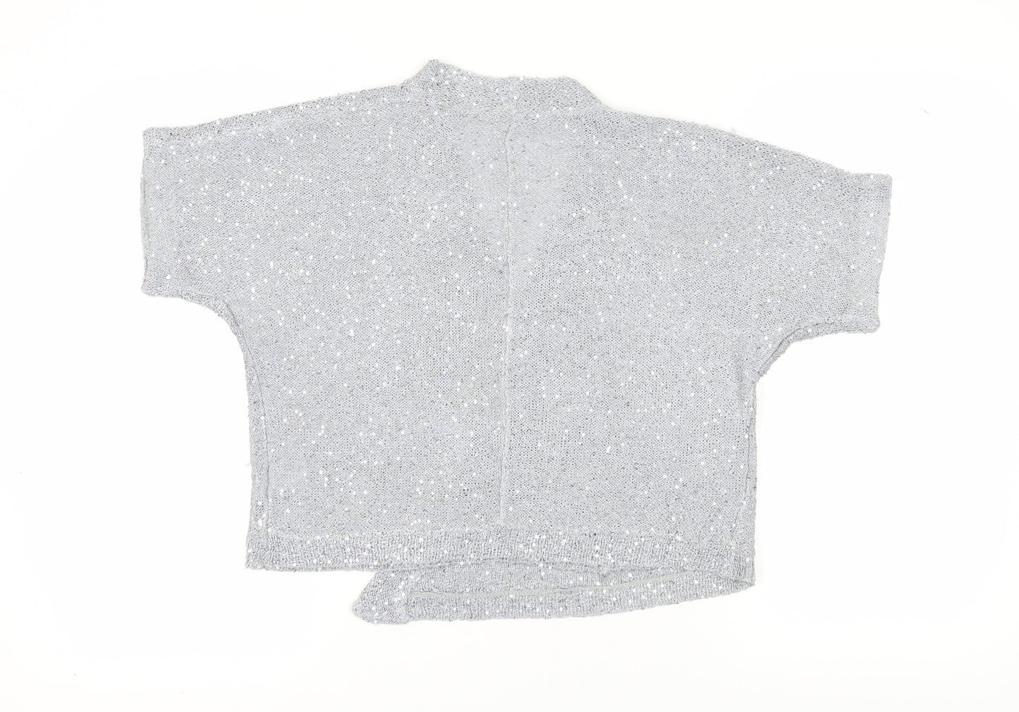 Roman Women's Silver Sequin Wrap Jumper Size 14