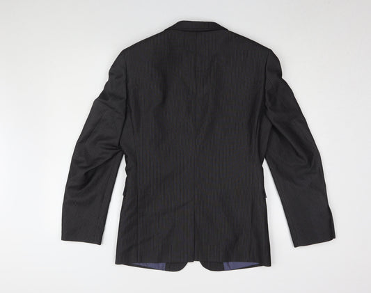 Next Men's Grey Blazer, 36S, Striped
