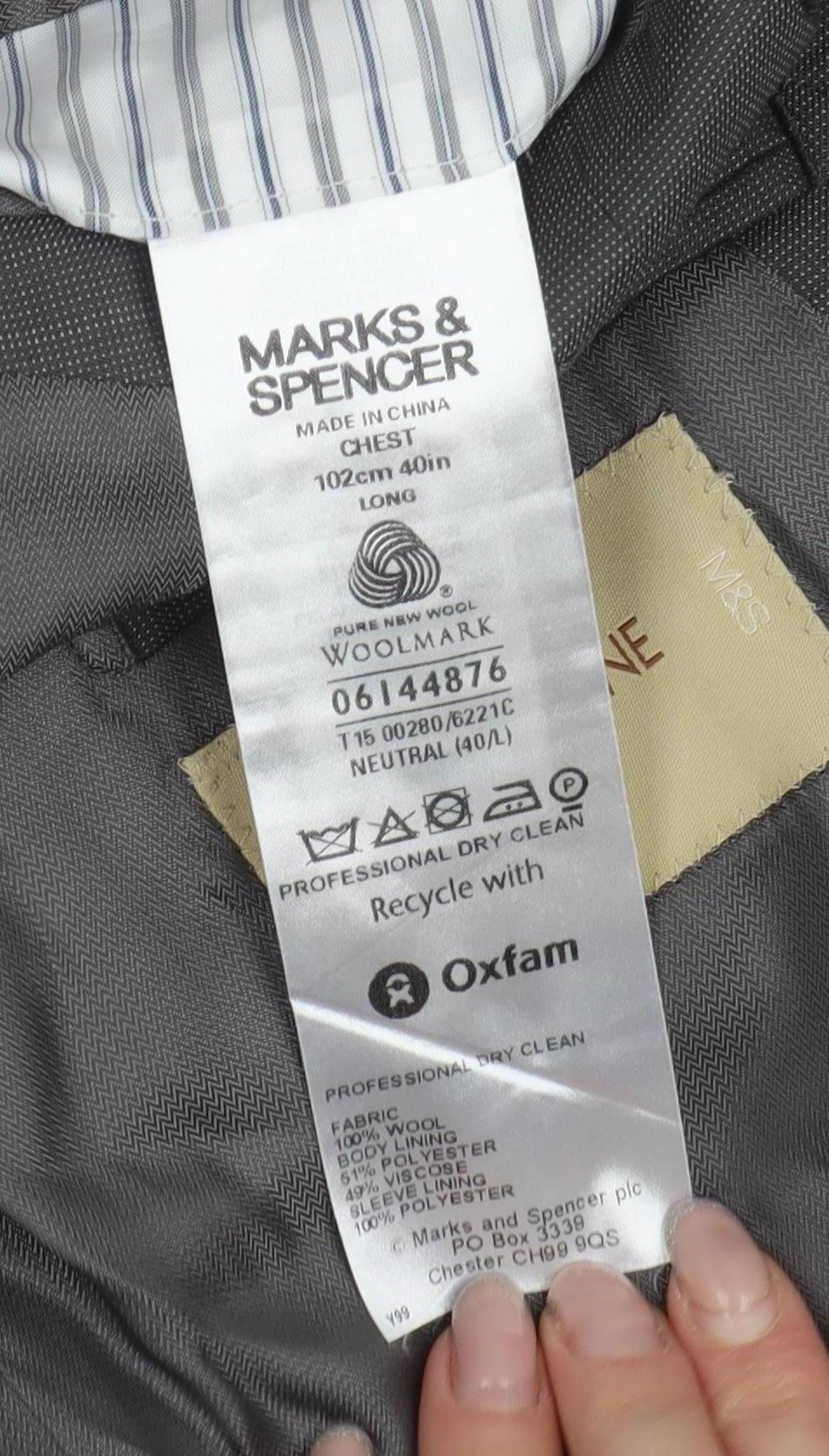 Marks and Spencer Grey Men's Blazer 40L