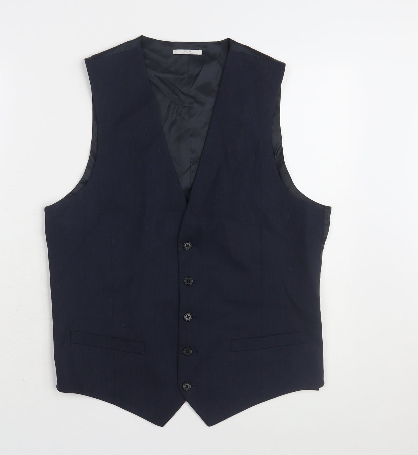 Marks and Spencer Men's Blue Suit Waistcoat, Size 38R