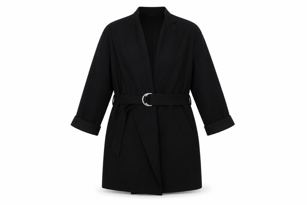 H&M Women's Black Collared Belted Dress XS