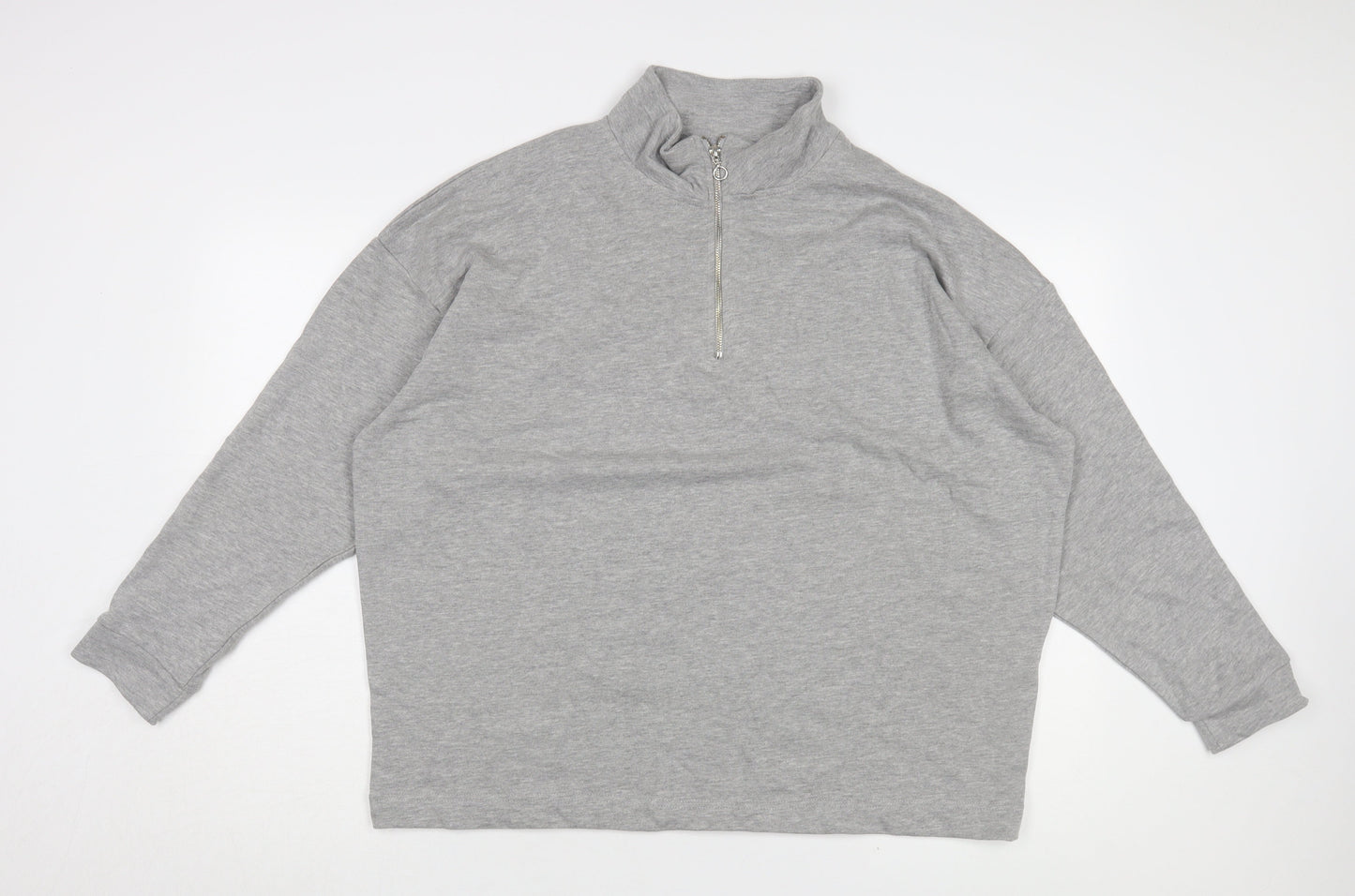Damart Grey Women's Mock Neck Sweatshirt Zip 14/16