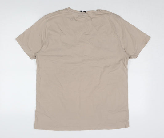 Métissier Paris Beige Crew Neck Men's T-Shirt L