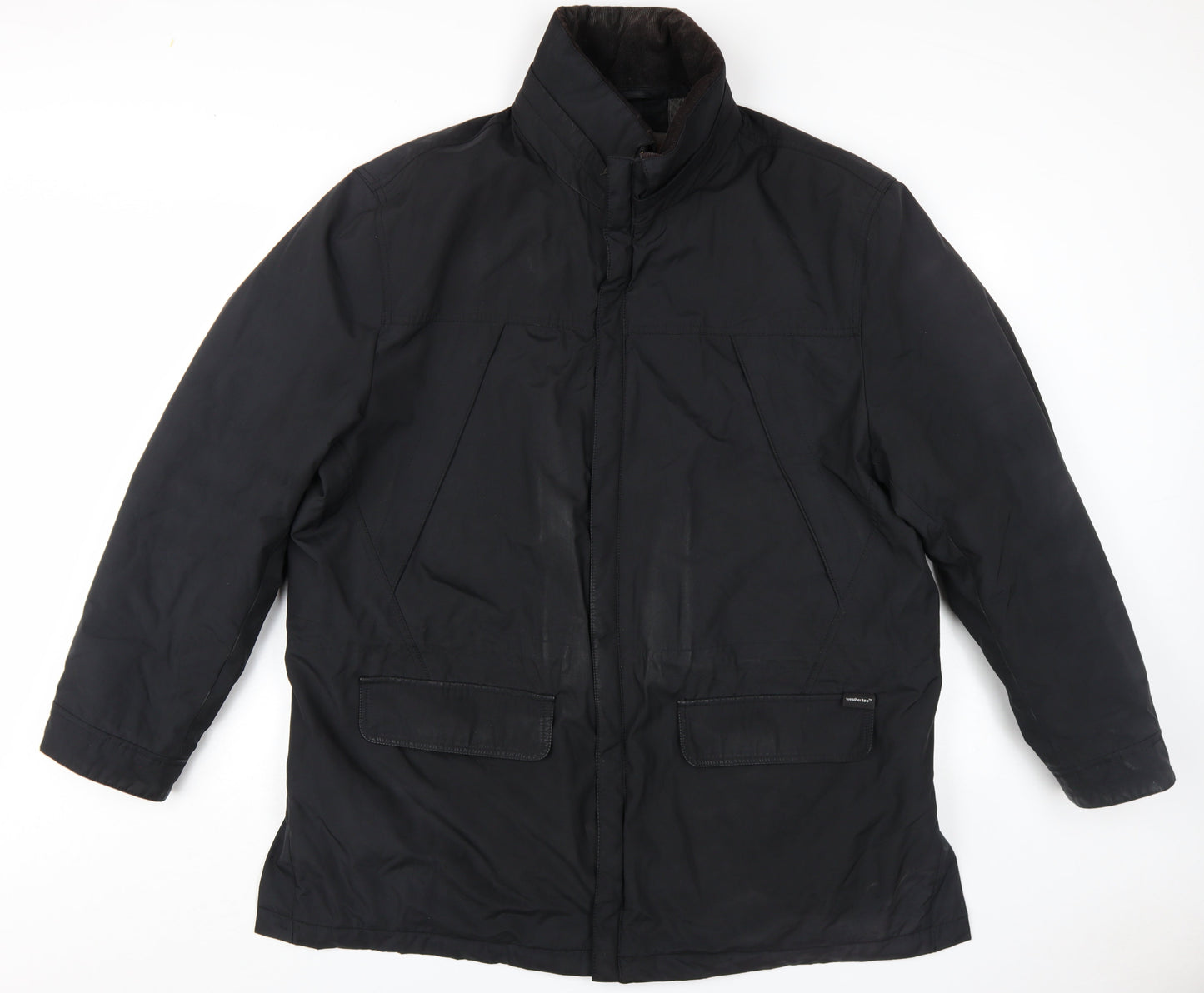 Marks and Spencer Men's Black Overcoat, L, Waterproof