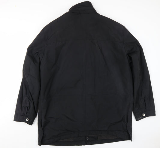 Marks and Spencer Men's Black Overcoat, L, Waterproof