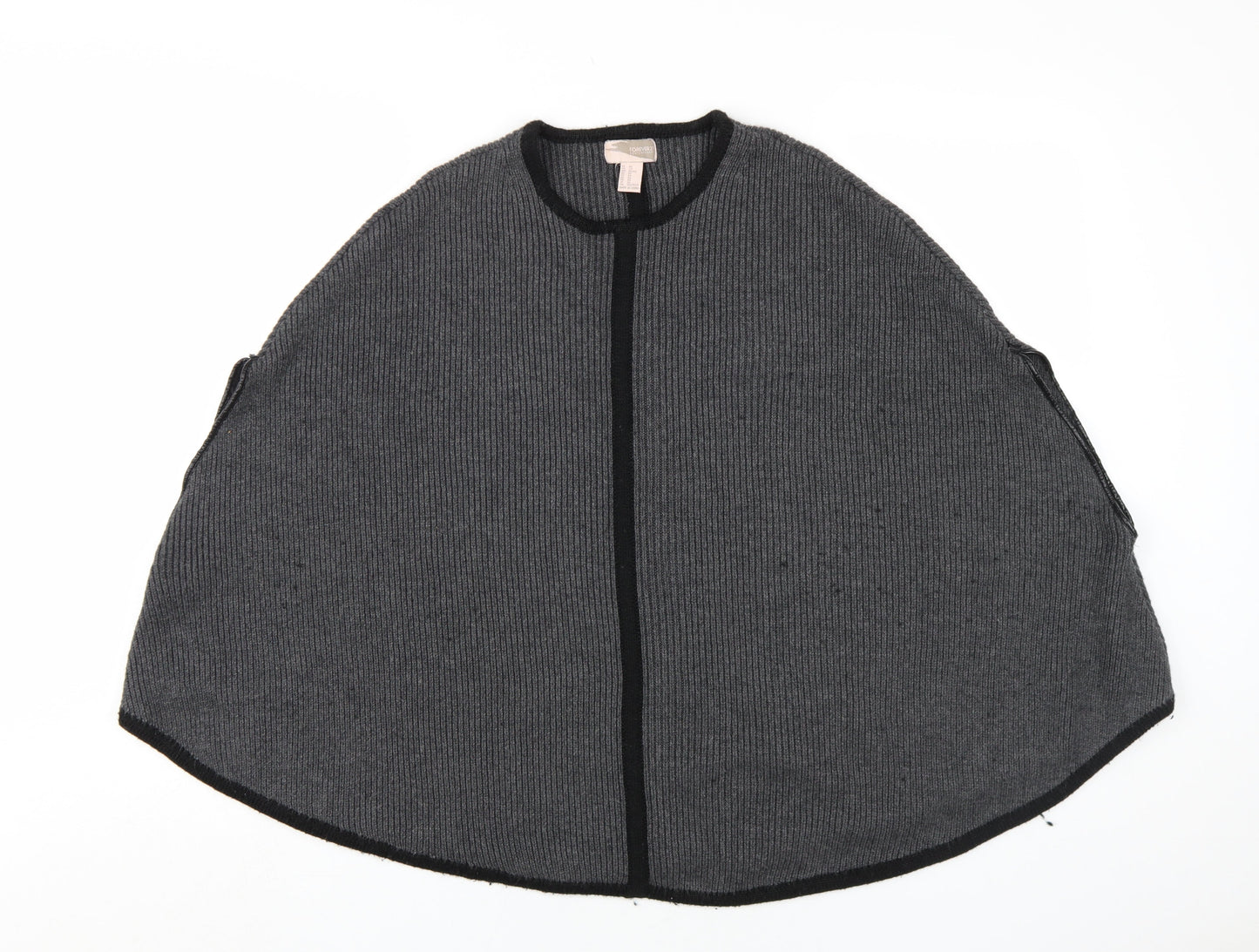 Forever 21 Women's Grey Knit Cape Jumper XS