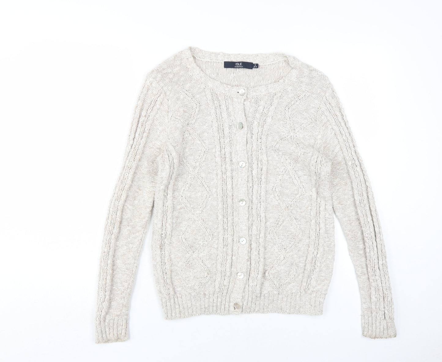 Isle Essentials Women's Beige Cardigan Size S
