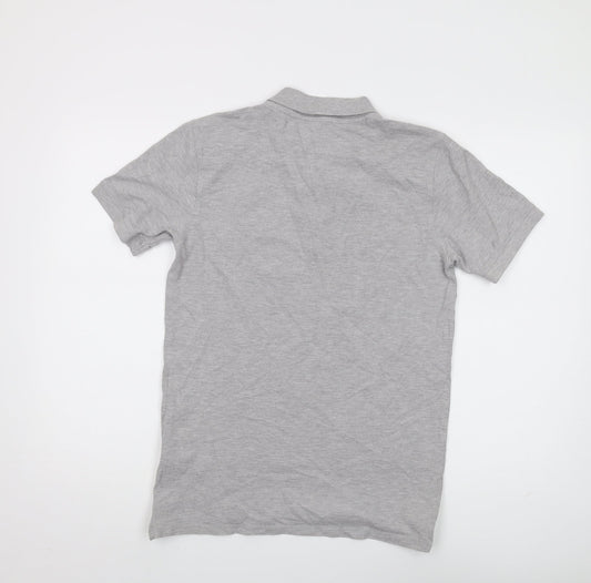 Selected Homme Men's Grey Polo Shirt M Short Sleeve
