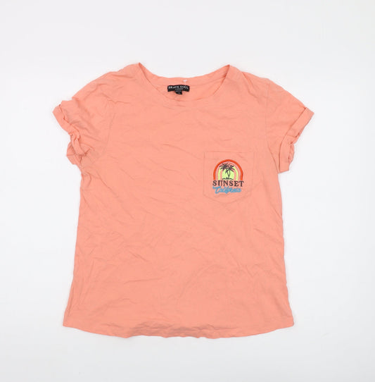 Brave Soul Women's Pink Medium Basic T-Shirt