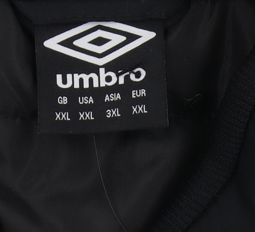 Umbro Men's Black 2XL Windbreaker Waistcoat