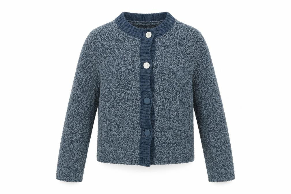 Front view of Honor Millburn Women's Blue Cardigan S