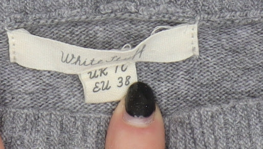 White Stuff Women's Grey Polka Dot Pullover Jumper Size 10