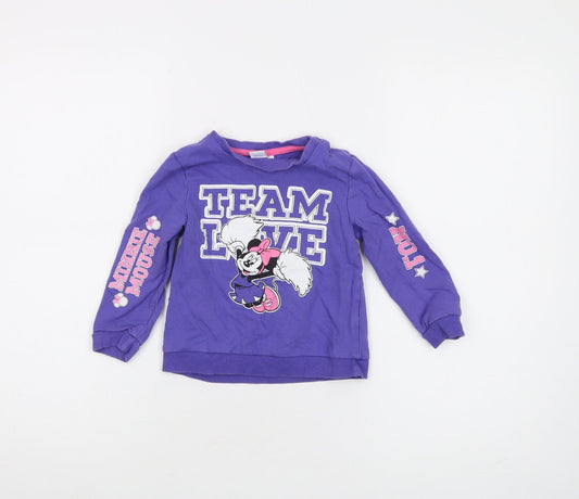Disney Girls Minnie Mouse Purple Long Sleeve T-Shirt 36 Months