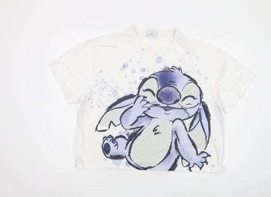 Disney Unisex Adults White M Cartoon T-Shirt