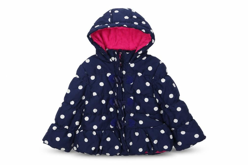 Bluezoo Girls Blue Polka Dot Puffer Jacket 2-3 Years