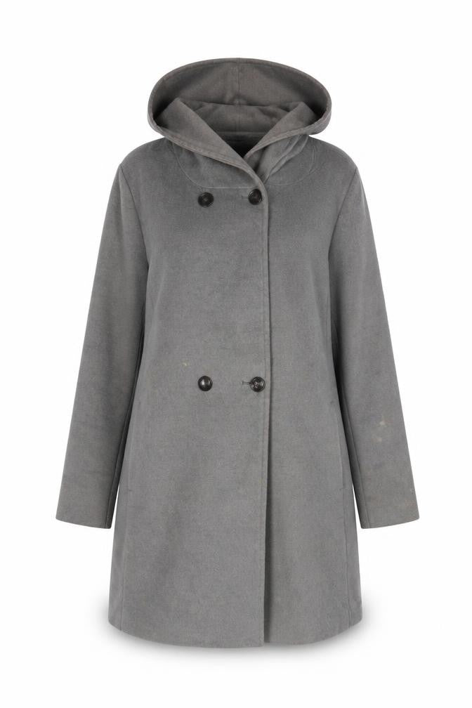Malvin Women Grey Hooded XL Overcoat