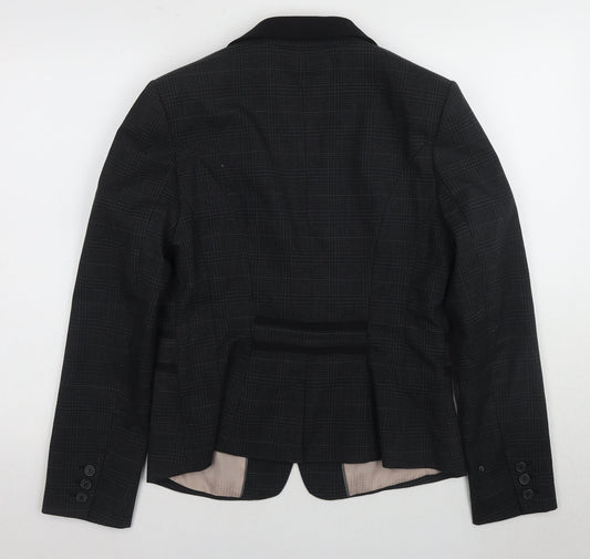 Next Women's Black Checked Blazer, Size 14, Regular Fit