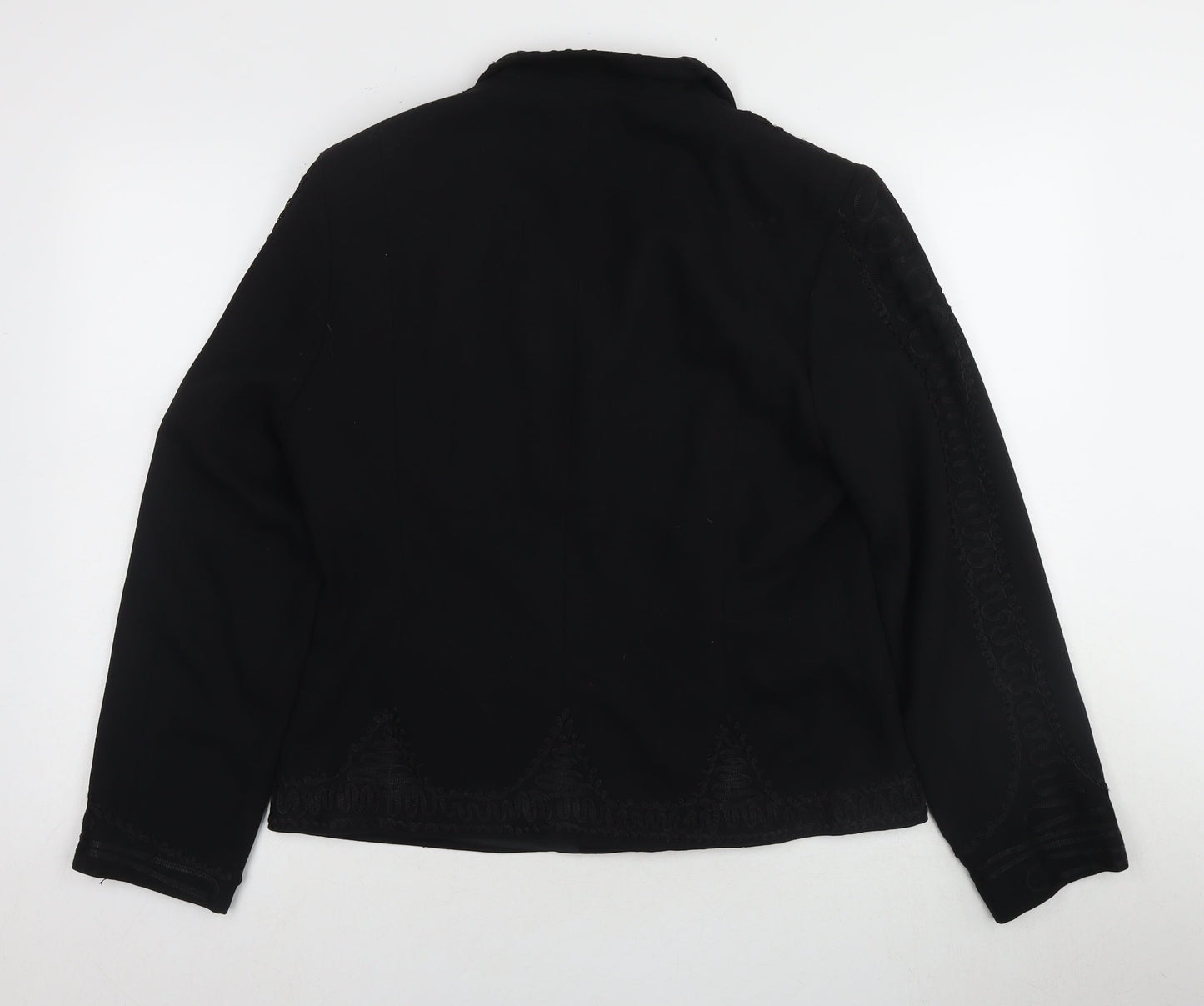 Wallis Women's Black Embroidered Blazer Size 14
