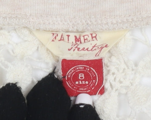 Palmer Heritage Women's Beige Lace Accent Blouse Size 8