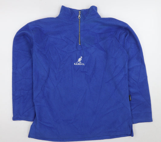 Kangol Men's Blue Medium 1/2 Zip Fleece Sweatshirt
