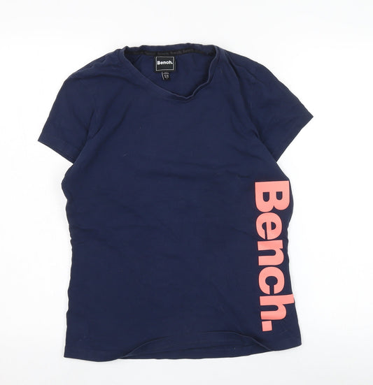 Bench Women's Blue Casual T-Shirt Short Sleeve L