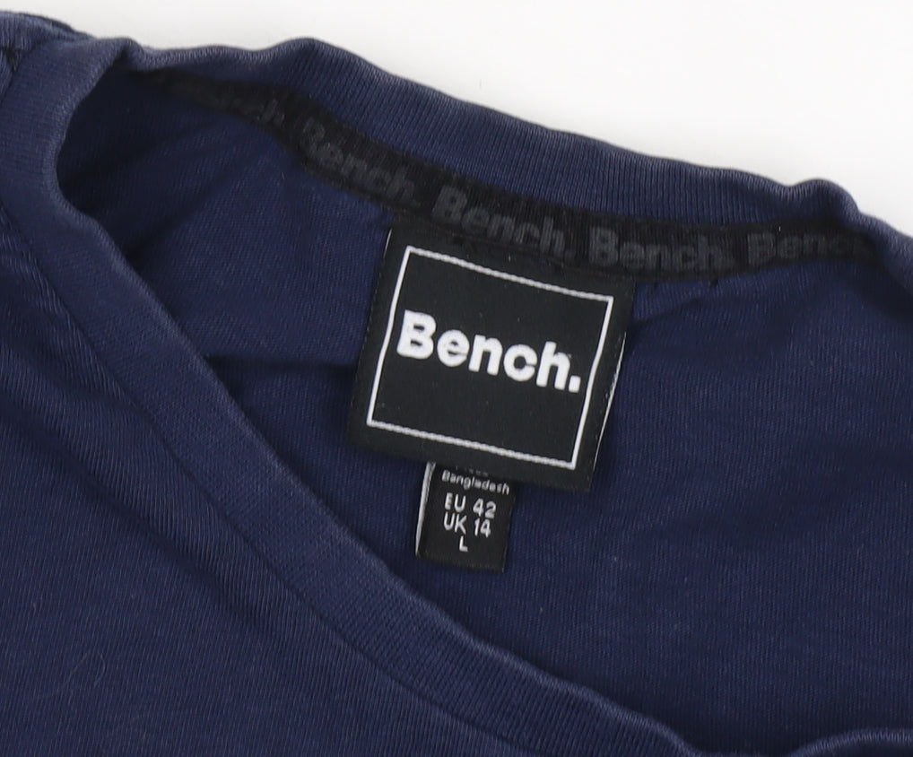 Bench Women's Blue Casual T-Shirt Short Sleeve L