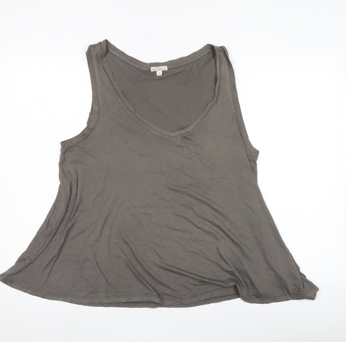 H&M Grey Tank Top, M, Women's V-Neck Casual Style