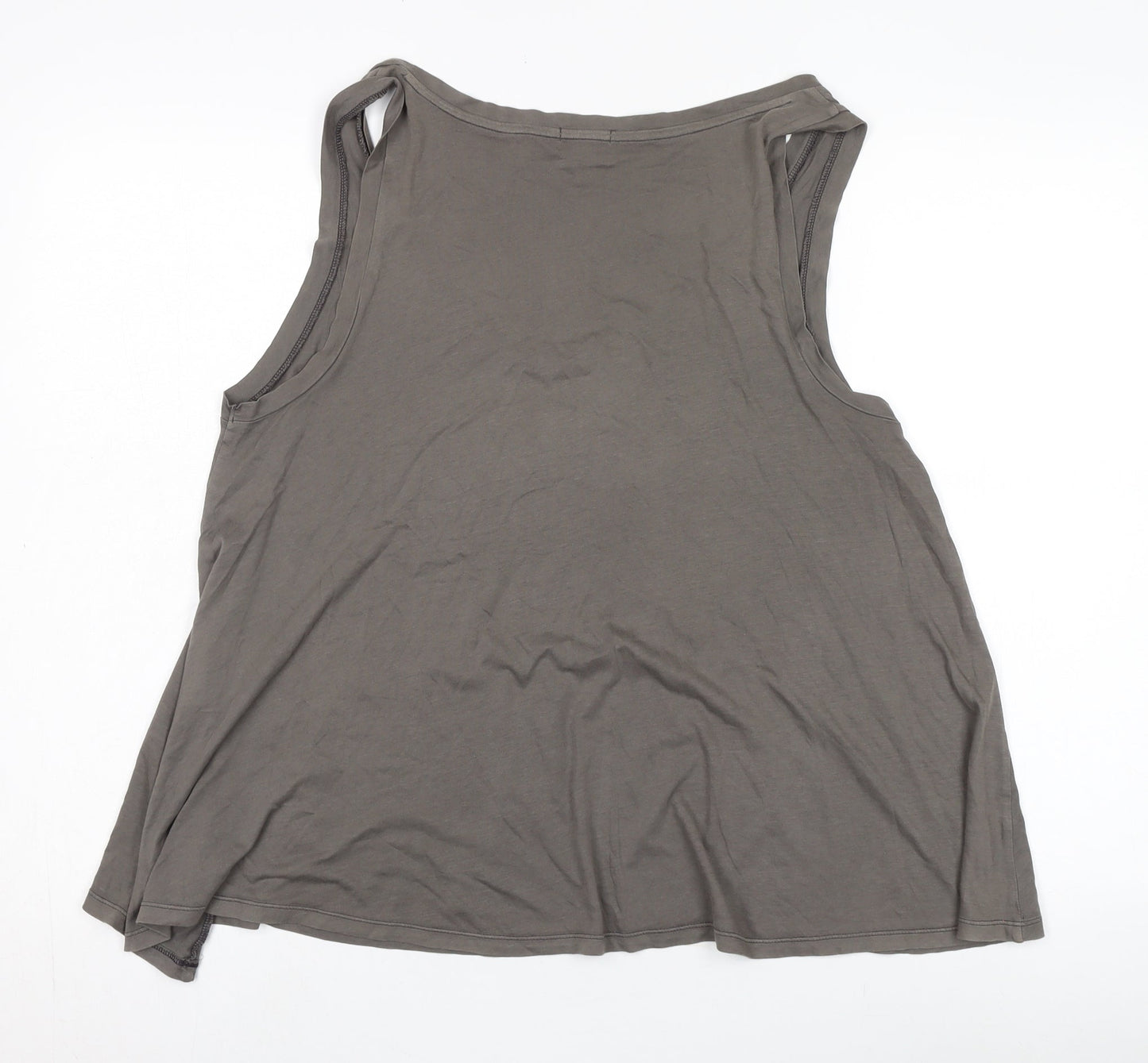 H&M Grey Tank Top, M, Women's V-Neck Casual Style