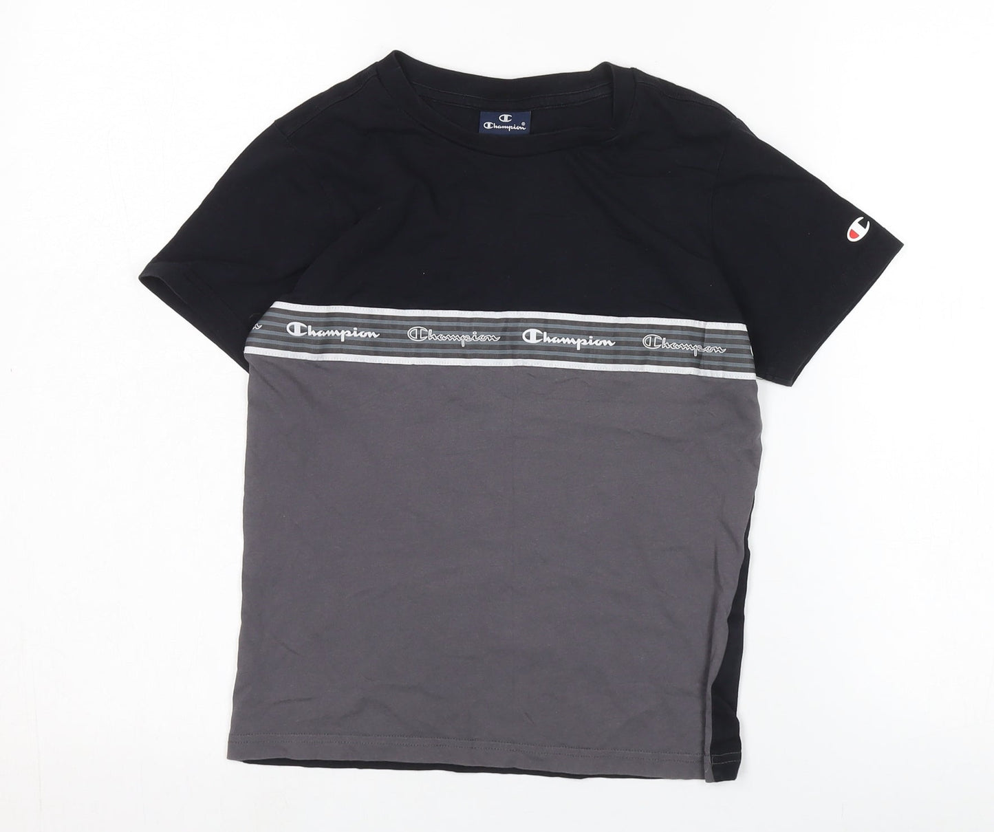 Champion Boys Black Colourblock T-Shirt, Size 9-10 Years