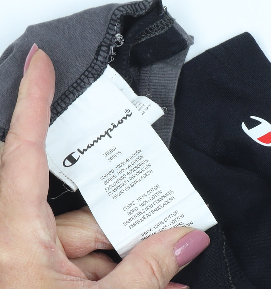 Champion Boys Black Colourblock T-Shirt, Size 9-10 Years